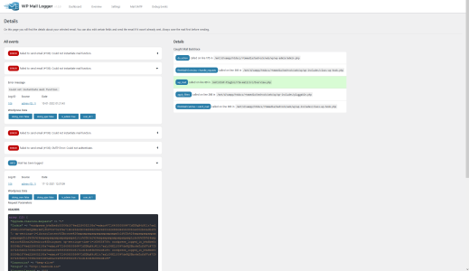 wp mail debug details