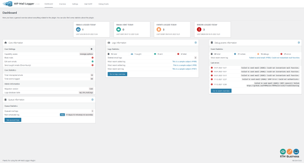 wp mail dashboard